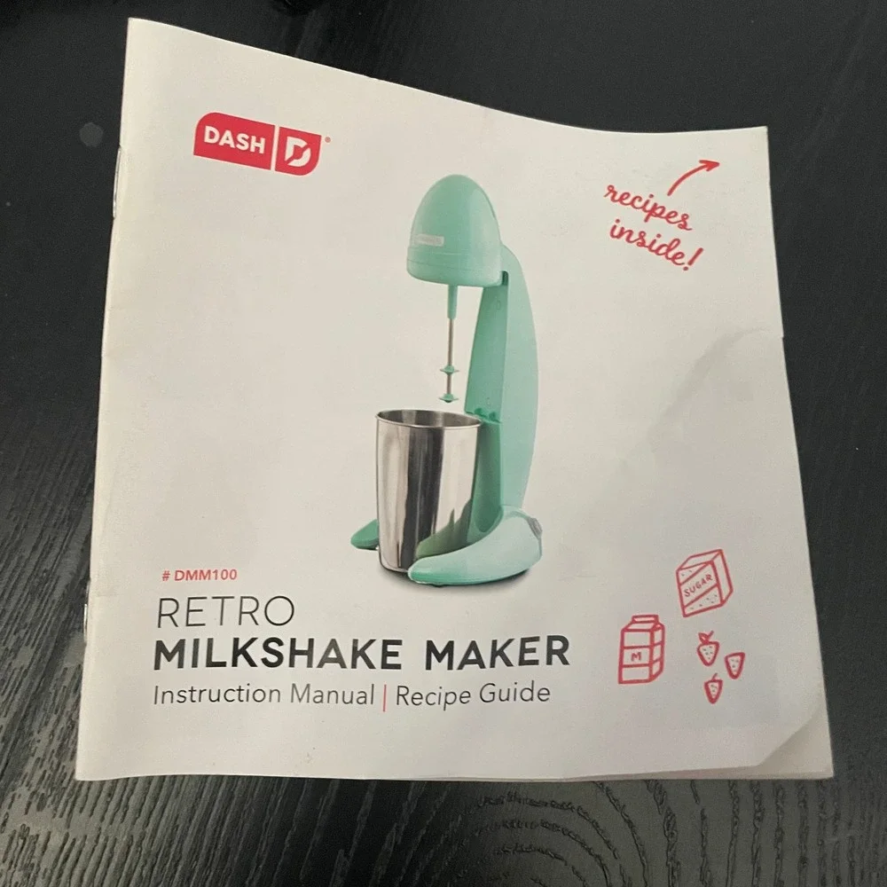 Dash DMM100 Retro Milkshake Maker Aqua Green‎ Ice Cream Drink Mixer Recipes